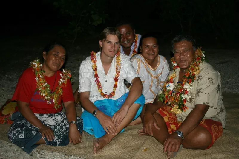 Avec Gaston, Pamela et ses parents à Taoa, Futuna